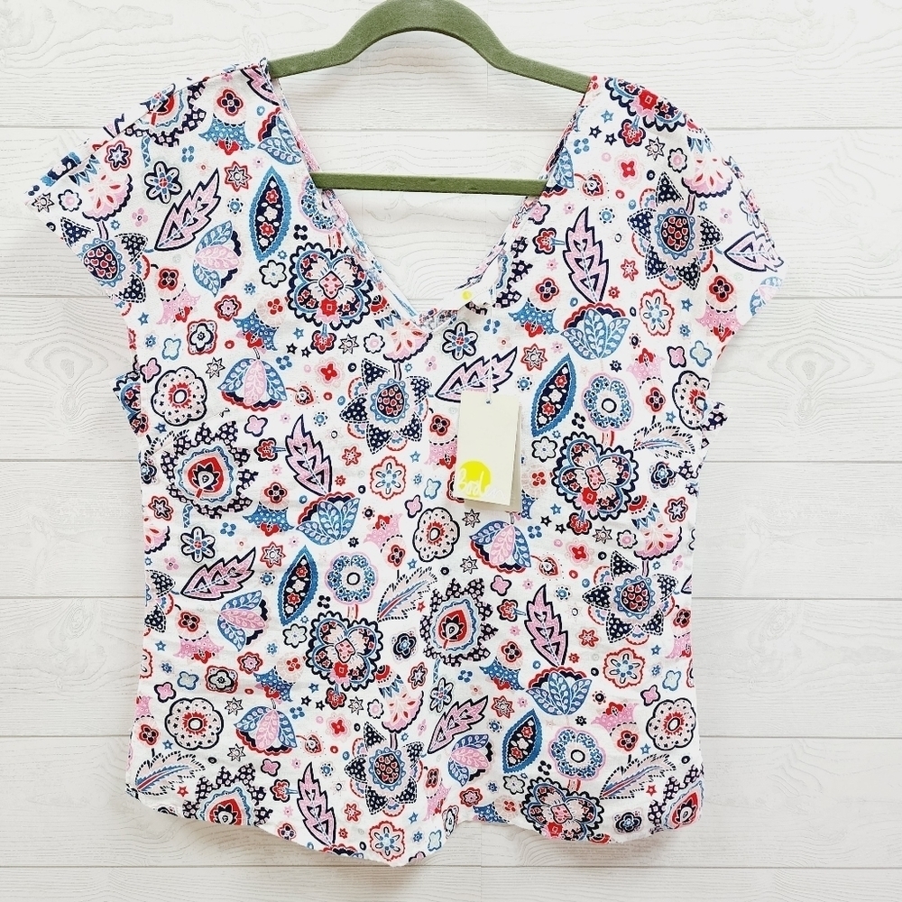 Boden Linen Boho Blouse